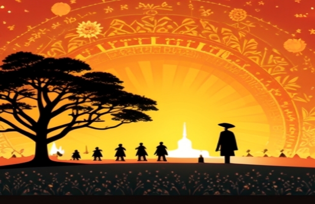 Ilustrasi menggambarkan bayangan misterius di balik sorotan politik, menyiratkan harapan, kebenaran tersembunyi, dan kompleksitas manusia.