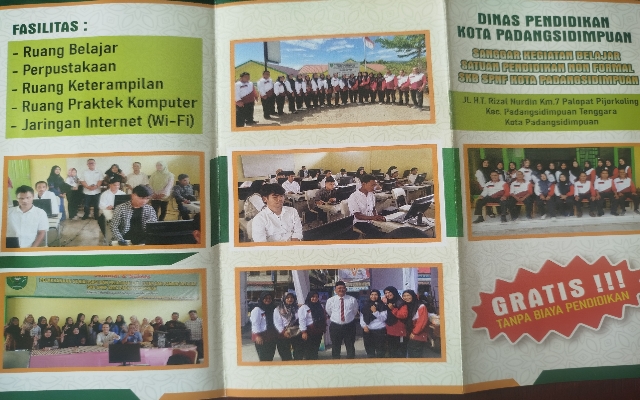 Keterangan Foto: Brosur sosialisasi dan pelatihan tutor SKB SPNF Kota Padangsidimpuan antusias mengikuti materi pembelajaran paradigma baru.