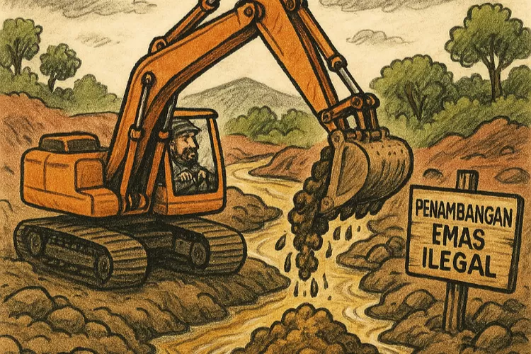 Ilustrasi Penambangan Emas Tanpa Izin (PETI)