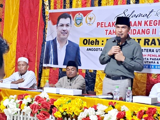 Anggota DPRD Sumut dari Fraksi Gerindra Dapil VII, Rahmad Rayyan Nasution, melaksanakan Reses ke-I Tahun Sidang II 2025-2026 di Desa Bange, Kecamatan Bukit Malintang, Kabupaten Mandailing Natal (Istimewa)