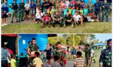 Bersama Meriahkan Paskah, Satgas Yonif 123/Rajawali Gelar Lomba Tarik Tambang di Mappi