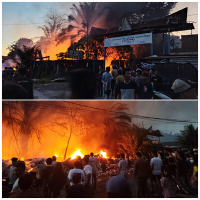Kebakaran Hebat Hanguskan Gudang Besi Tua di Simpang UGN Padangsidimpuan (Kompas Real)