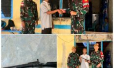 Warga Bengkayang Serahkan Senjata Rakitan ke Satgas Pamtas Setelah Diberikan Edukasi Hukum