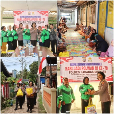 Polwan Polres Padangsidimpuan menunjukkan kepedulian kepada masyarakat melalui Gerakan Sosial Peduli Ojol (GASPOL) Perempuan dan bakti sosial ke Panti Jompo Ma'arif Muslimin (Istimewa)
