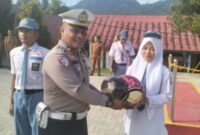 Satlantas Polres Tapsel Edukasi Pelajar soal Keselamatan Berlalu Lintas di SMKN 2 Sipenggeng (Istimewa)