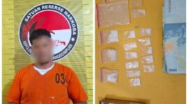 Satresnarkoba Polres Padangsidimpuan berhasil membekuk seorang pria yang diduga mengedarkan narkotika jenis sabu. (istimewa)
