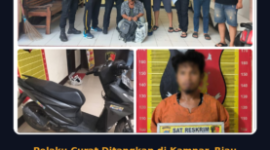 Tersangka pencurian dengan pemberatan (curat), PD (35), diamankan Tim Resmob Polres Padangsidimpuan bersama sepeda motor korban di Kampar, Riau. (istimewa)