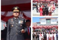Kasat Reskrim Polres Tapsel, IPTU Bontor Desmonth Sitorus, S.H., M.H. sebagai Komandan Upacara yang memimpin jalannya rangkaian kegiatan.