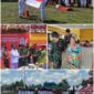 Satgas Pamtas RI-PNG Statis Yonif 643/Wns turut andil dalam rangkaian upacara pengibaran bendera Merah Putih dan layanan kesehatan gratis