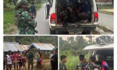 Wujud Kepedulian TNI, Satgas Pamtas RI-PNG Kewilayahan Yonif 147/KGJ Bantu Pemakaman Masyarakat Kampung Ururu di Distrik Yamor