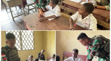 Lebih dari Penjaga Perbatasan, Satgas Yonif 516/CY Jadi Guru bagi Anak-anak di Asmat