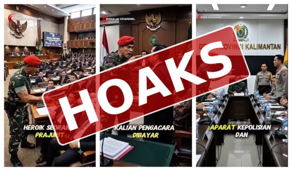 Konten Hoaks  yang Menampilkan Sosok Prajurit TNI AD (Istimewa)
