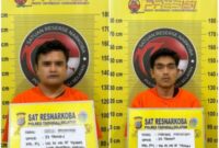 Polisi mengamankan dua pria berinisial SN (24) dan WP (34) dari dua lokasi berbeda. (Istimewa)