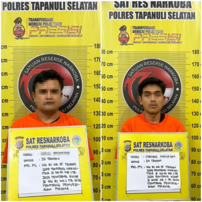 Polisi mengamankan dua pria berinisial SN (24) dan WP (34) dari dua lokasi berbeda. (Istimewa)