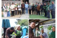 Bupati Tapanuli Selatan H. Gus Irawan Pasaribu bersama Kapolres Tapanuli Selatan AKBP Anton Santoso membagikan dan menanam bibit kopi kepada warga saat kunjungan tur desa (turdes) di Kecamatan Sipirok, Arse, hingga Saipar Dolok Hole, Sabtu-Minggu (5-6/09/2026). Kegiatan ini merupakan bagian dari dukungan pemerintah daerah dan Polri terhadap program hilirisasi kopi guna meningkatkan kesejahteraan petani setempat. (istimewa)