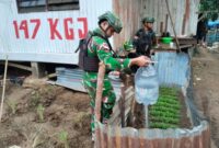 Tingkatkan Kesejahteraan Mandiri, Prajurit Pos Moyeba Satgas Yonif 147/KGJ Gelar Kegiatan Hanpangan Pos (istimewa)
