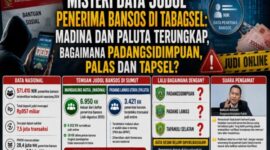 Infografis data penerima bansos di Tabagsel yang terindikasi terlibat judi online, berdasarkan temuan PPATK di Mandailing Natal dan Padang Lawas Utara. (istimewa)